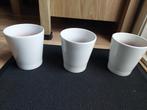 Set van 3 witte bloempotten voor orchidee, Tuin en Terras, Gebruikt, Binnen, Ophalen of Verzenden, Aardewerk