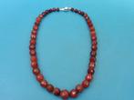 Carneolen collier met zilveren slot                     D131, Ophalen of Verzenden, Overige materialen, Ketting