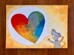Lionel Le Néouanic - Grand Comme Ça - Muis - Regenboog hart, Verzamelen, Ansichtkaarten | Dieren, Ophalen of Verzenden, 1980 tot heden