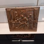 Bronzen plaquette, interieur van de herberg. ca.1900, Ophalen of Verzenden