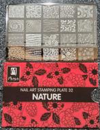 Moyra nail art stamping plate 32 – NATURE, Ophalen of Verzenden, Zo goed als nieuw, Handen en Nagels