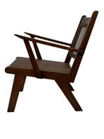 Art Deco eiken fauteuil met webbing jaren 50 minimalist, Huis en Inrichting, Fauteuils, Art Deco, Gebruikt, Art Deco, Art Deco