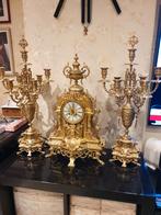 Prachtige antieke Franse pendule met bijpassende kandelaars., Ophalen of Verzenden