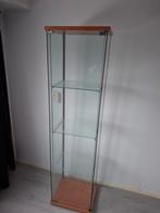 Glazen Vitrinekast met Houten Details, Huis en Inrichting, Kasten | Vitrinekasten, Ophalen, Met deur(en), Glas, 50 tot 100 cm