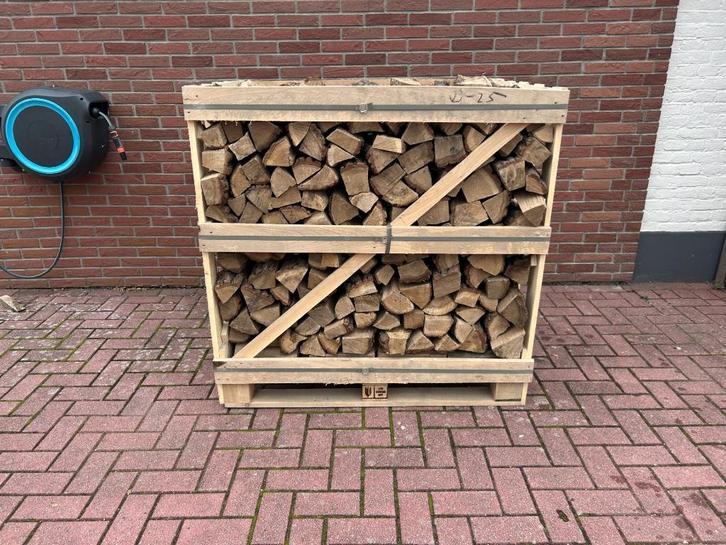 Kratten eikenhout | eikenhaard hout | kuub eikenhout droog, Tuin en Terras, Haardhout, Blokken, Eikenhout, 3 tot 6 m³, Ophalen of Verzenden