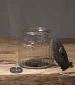 Glazen voorraadpot set van 2 pot deksel glas stoer sober, Verzenden, Nieuw