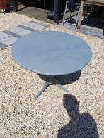 Grijze massief houten ronde salontafel – klassiek design, Gebruikt, 50 tot 100 cm, 50 tot 75 cm, Klassiek