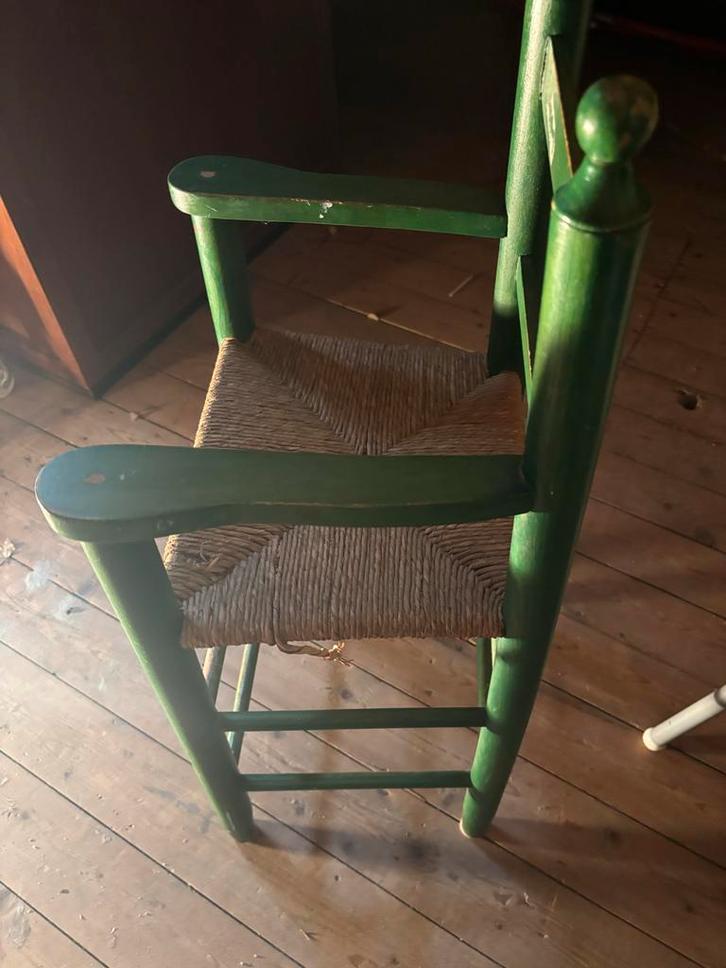 Retro Kinderstoel met Gevlochten Zitting, Antiek en Kunst, Antiek | Meubels | Stoelen en Banken, Ophalen