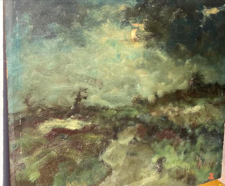 Schilderij landschap Jan Costerus Groninger Ploeg, Antiek en Kunst, Kunst | Schilderijen | Klassiek, Ophalen of Verzenden