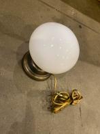 Mooie messing tafellamp met glazen bol, Ophalen of Verzenden, Gebruikt, Metaal, Minder dan 50 cm