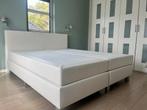 Comfortabele Boxspring  wit 180x210 met hoofdbord, Gebruikt, Tweepersoons, Ophalen of Verzenden, 180 cm