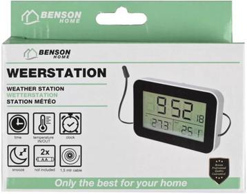 WEERSTATION thermometer en alarmklok binnen- en buiten beschikbaar voor biedingen