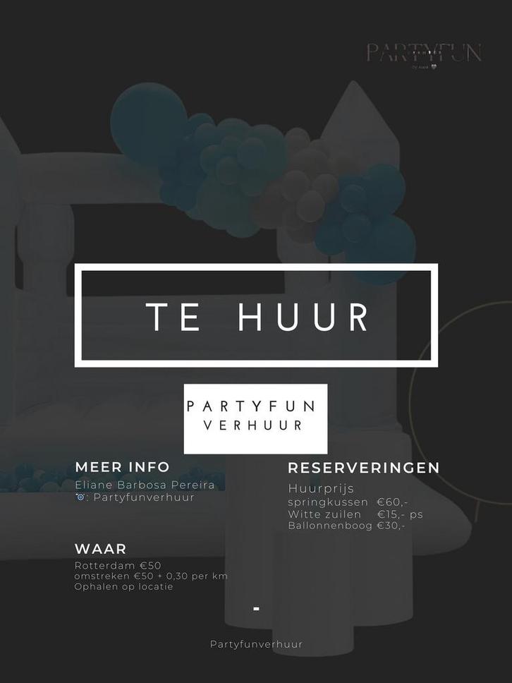 Wit springkasteel met blower – ideaal voor feestjes, Tickets en Kaartjes, Evenementen en Festivals, Drie personen of meer