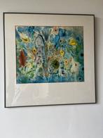 Schilderij bloemen passpartou, Antiek en Kunst, Ophalen