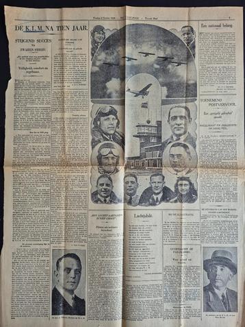 Krantenblad over de KLM na 10 jaar uit 1929 (K1121) beschikbaar voor biedingen