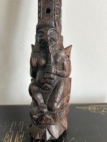 Balinese fluit van coromandel hout met Ganesha en Barong beschikbaar voor biedingen