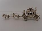 Zilveren miniatuur Koets met 4 paarden                  Z148, Antiek en Kunst, Ophalen of Verzenden, Zilver
