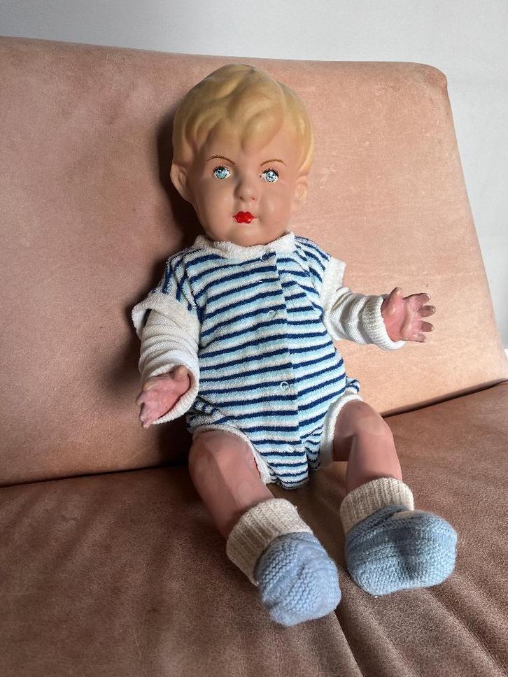 Wildebras pop 60 cm, Verzamelen, Poppen, Gebruikt, Pop, Ophalen