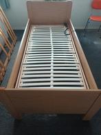 Seniorenbed met elektrisch verstelbare lattenbodem, Ophalen, 90 cm, Eenpersoons, Bruin