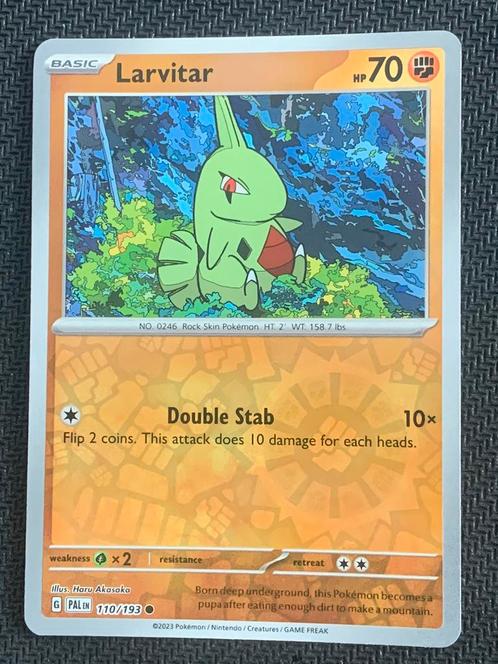 Larvitar Reverse Holo 110/193 Paldea Evolved Boosterfresh!, Hobby en Vrije tijd, Verzamelkaartspellen | Pokémon, Nieuw, Losse kaart