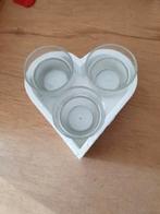 waxinelicht in hart vorm, Huis en Inrichting, Woonaccessoires | Kandelaars en Kaarsen, Ophalen, Gebruikt, Wit, Minder dan 25 cm