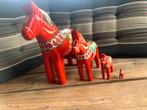 4 Originele Dalarna Dala Paarden, Handgemaakt en Geschilderd, Ophalen of Verzenden