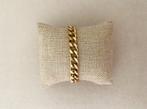 Gouden platte cuban schakel armband verguld en waterproof, Ophalen of Verzenden, Nieuw, Goud, Staal