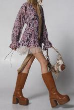 Plateau / platform laarzen 70ties 70s, Hoge laarzen, Bruin, Nieuw, Ophalen of Verzenden