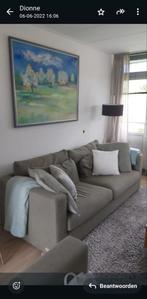 Linnen bank met stoel, Huis en Inrichting, Ophalen of Verzenden, Zo goed als nieuw, Stof