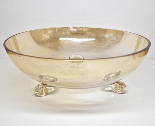Moderne brons gekleurde schaal., Antiek en Kunst, Antiek | Glas en Kristal, Ophalen of Verzenden
