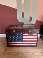 Stoere Kist met amerikaanse vlag usa amerika decoratie, Ophalen, Minder dan 50 cm, Gebruikt, 50 tot 100 cm