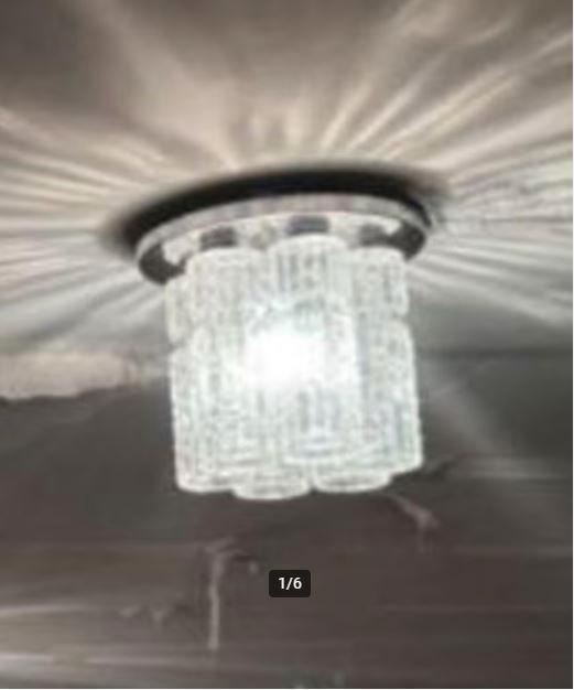 3 x vintage plafonniere Boris Tabacoff 60er stukprijs, Huis en Inrichting, Lampen | Plafondlampen, Zo goed als nieuw, Glas, Metaal