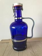 fles, Huis en Inrichting, Woonaccessoires | Vazen, Ophalen, Blauw, Minder dan 50 cm, Glas