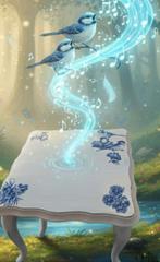 Vintage Bijzettafeltje met Delfts Blauw Motief, Minder dan 45 cm, Minder dan 55 cm, Gebruikt, Ophalen of Verzenden