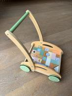Loopauto met blokken Joueco, Ophalen, Zo goed als nieuw, Duw- of Trekspeelgoed