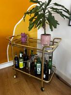 Serveerwagen vintage goud, Huis en Inrichting, Ophalen, Zo goed als nieuw