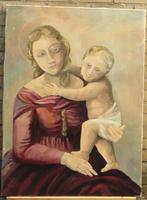 Madonna met Kind - olieverf/doek - 96 x 71 cm., Ophalen of Verzenden, Gebruikt