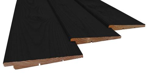 Douglas Zweeds Rabat Zwart Gespoten 11-26x195mm va €4,27/m1, Doe-het-zelf en Verbouw, Hout en Planken, Nieuw, Plank, Overige houtsoorten