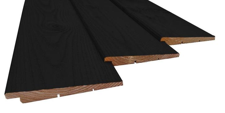 Douglas Zweeds Rabat Zwart Gespoten 11-26x195mm va €4,27/m1, Doe-het-zelf en Verbouw, Hout en Planken, Nieuw, Plank, Overige houtsoorten