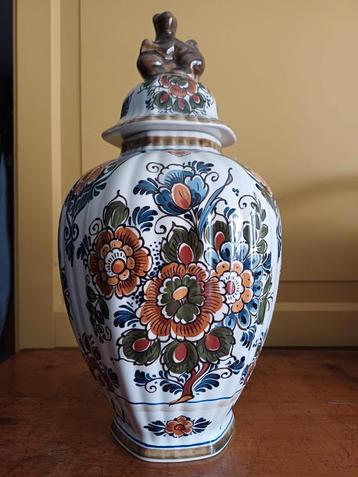 Antieke Polychroom vaas Delft delfts blauw handwerk beschikbaar voor biedingen
