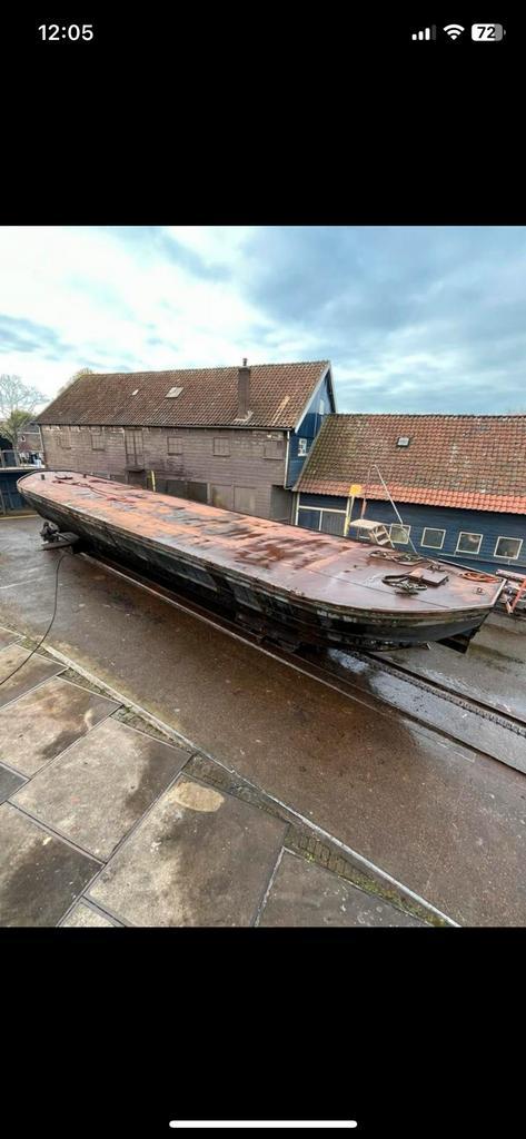 Dekschuit, Watersport en Boten, Beroepsscheepvaart, Gebruikt, Ponton, Diesel, Ophalen