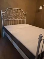 2 pers.Leirvik ikea compleet met Pocketvering matras 140x200, Huis en Inrichting, Slaapkamer | Bedden, Ophalen, Wit, Tweepersoons