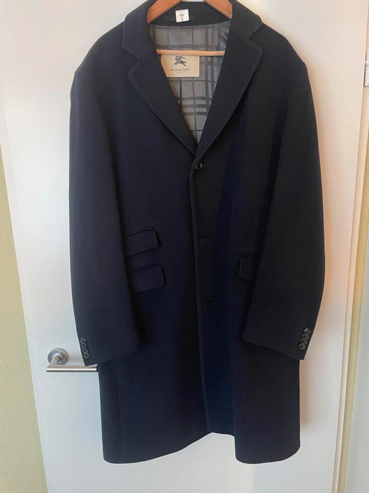 Burberry Winterjas Blauw Wol/Kasjmier Maat 56(XL), Kleding | Heren, Jassen | Winter, Gedragen, Maat 56/58 (XL), Blauw, Ophalen of Verzenden