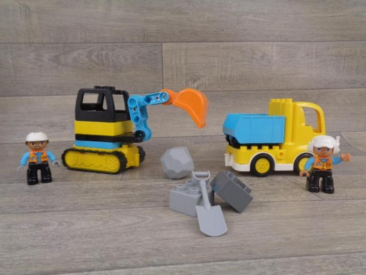 duplo graafmachine en vrachtwagen, Kinderen en Baby's, Speelgoed | Duplo en Lego, Zo goed als nieuw, Duplo, Ophalen of Verzenden