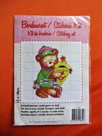 Klein Borduursetje beertje met vlieger * 12 x 18 cm, Verzenden, Zo goed als nieuw, Handborduren, Borduurpakket