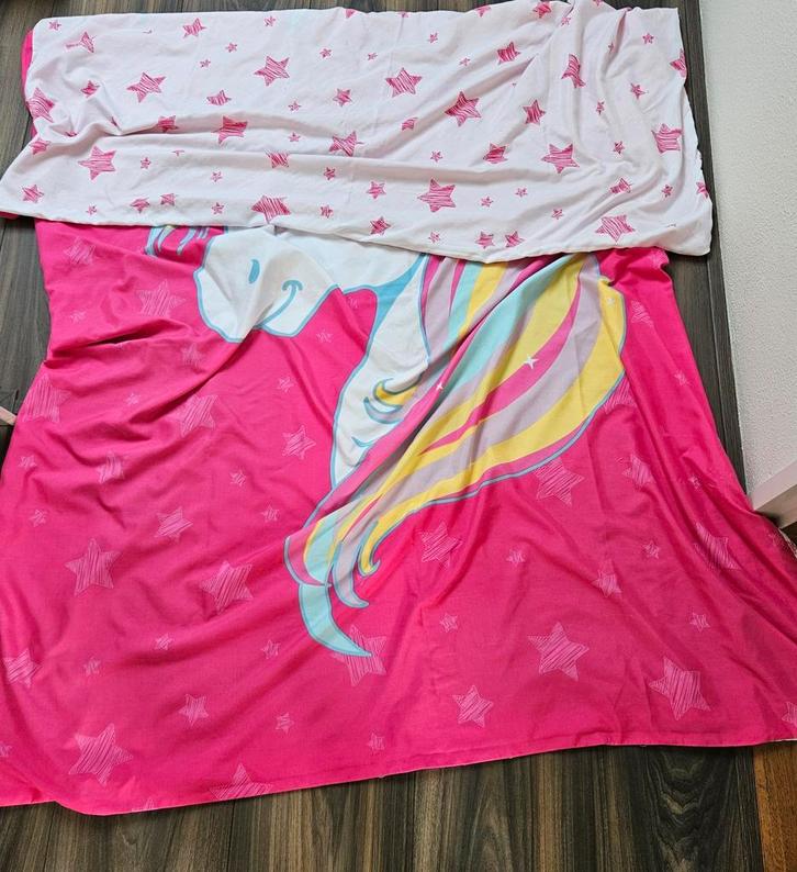 2x Dekbedovertrek Set, Kinderen en Baby's, Kinderkamer | Beddengoed, Zo goed als nieuw, Dekbedovertrek, Roze, Meisje, Ophalen of Verzenden