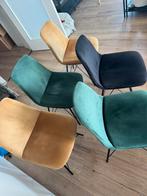 Vevlet eetkamerstoelen vijf stuks, Ophalen, Gebruikt, Vijf, Zes of meer stoelen