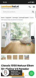 Prachtige laminaatvloer in naturel eiken – 18 m² totaal, 50 tot 150 cm, Ophalen of Verzenden, Zo goed als nieuw, 10 m² of meer