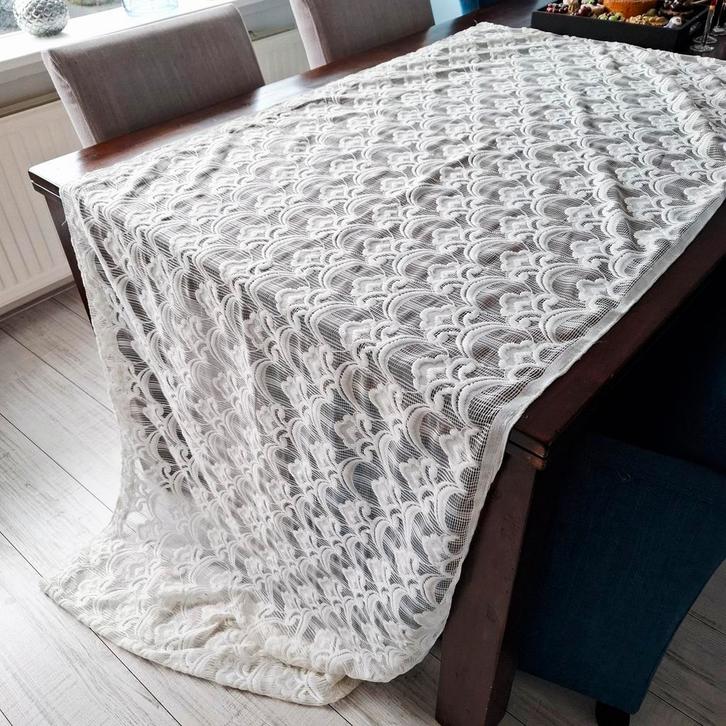 3 prachtige vintage roede gordijnen, Antiek en Kunst, Antiek | Kleden en Textiel, Ophalen of Verzenden