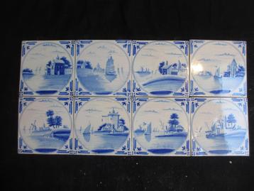 8 antieke tegels 15x15cm mooie landschappen delfts blauw beschikbaar voor biedingen